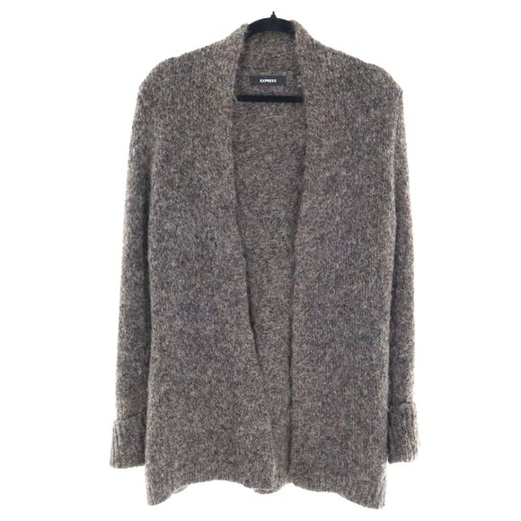 Vintage Express Cardigan Womens M Gray Wool Mohair Boho Minimalist Normcore‎ - Picture 1 of 13